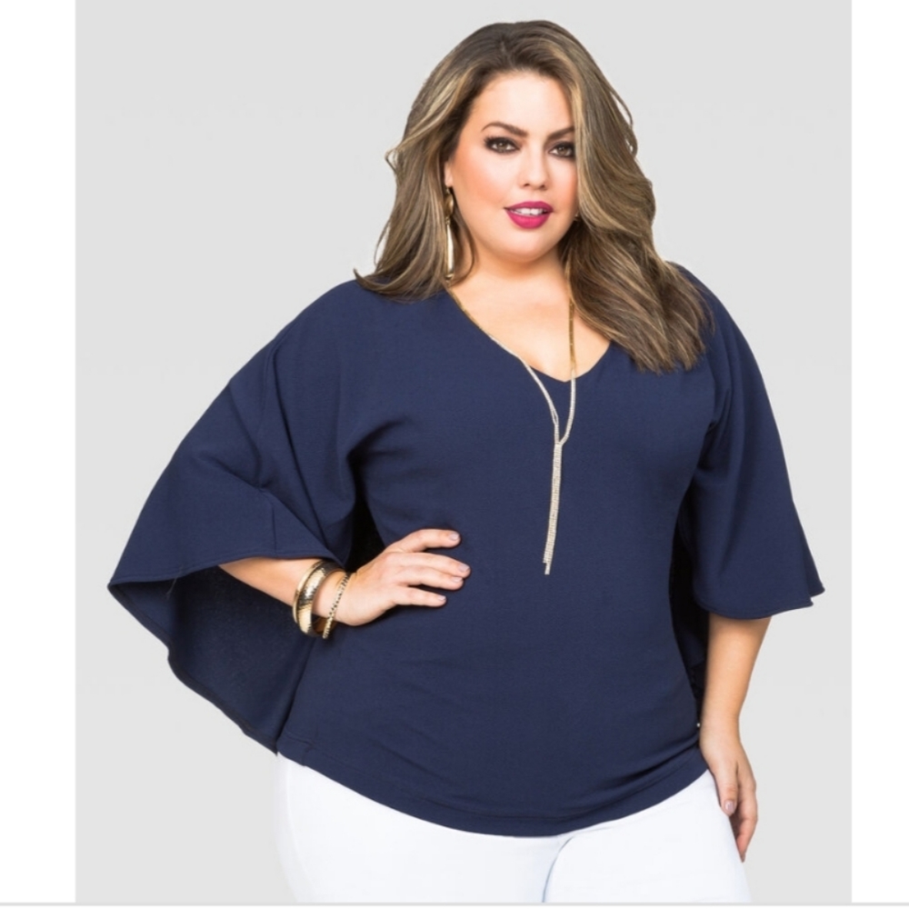 Ashley Stewart v-neck cap top